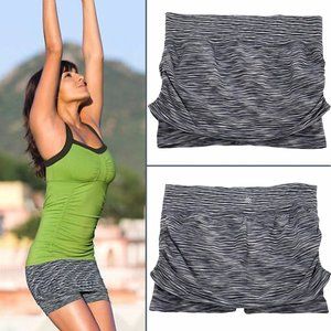 ATHLETA Raja Gray Space Dye Seamless Yoga Athletic Skirt Skort Size L